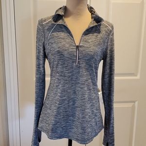Zella hooded athletic top M  gray heather